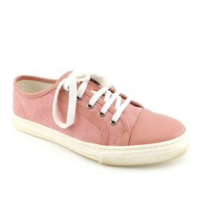 GUCCI Rose Pink GG Logo Monogram Lace Sneakers 39